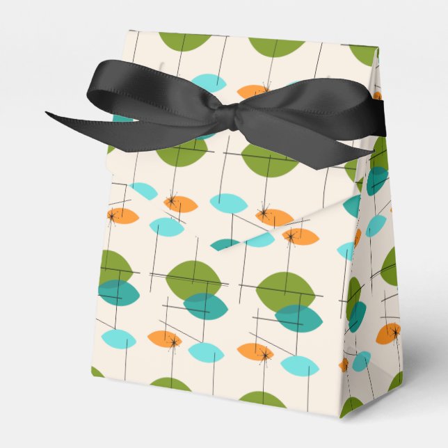 Retro Atomic Mobile Pattern Favour Box (Front Side)