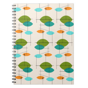 Retro Atomic Mobile Pattern Notebook
