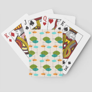 Retro Atomic Mobile Pattern Playing Cards