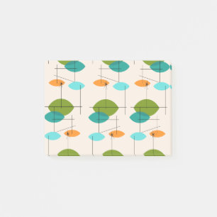 Retro Atomic Mobile Pattern Pocket Post It Notes