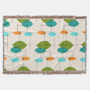 Retro Atomic Mobile Pattern Throw Blanket