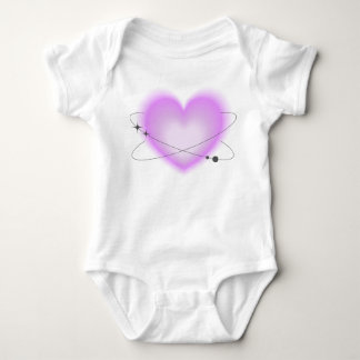 Retro Atomic Pink Heart Baby Bodysuit