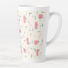 Retro Atomic Pink Pattern Bone China Mug