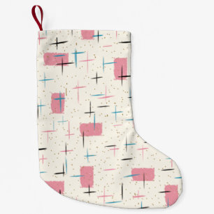 Retro Atomic Pink Pattern Christmas Stocking