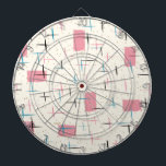 Retro Atomic Pink Pattern Dart Board<br><div class="desc">You'll be tickled pink by this Retro Atomic Pink Pattern Dart Board. The design features a cream background with gold speckles, pink rectangles, and black, turquoise, and pink slashes. The pattern is reminiscent of traditional mid century modern style. You're sure to enjoy our homage to the 1950s. Buy this today...</div>