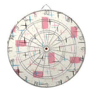 Retro Atomic Pink Pattern Dart Board