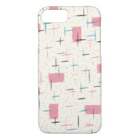 Retro Atomic Pink Pattern iPhone 7 Case