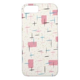 Retro Atomic Pink Pattern iPhone 7 Case