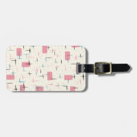 Retro Atomic Pink Pattern Luggage Tag