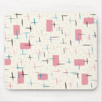 Retro Atomic Pink Pattern Mousepad