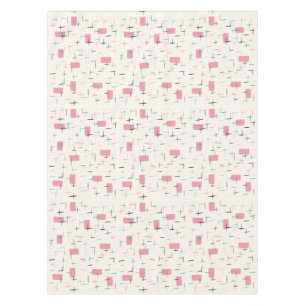 Retro Atomic Pink Pattern Tablecloth