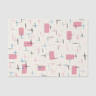 Retro Atomic Pink Pattern Tissue Ribbon Tissue Paper