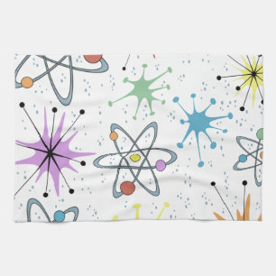 retro atomic.png tea towel