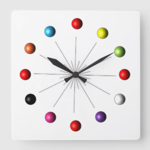 Retro Atomic Star Burst Square Wall Clock