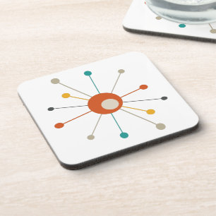 Retro Atomic Starburst  Mid Century Coaster