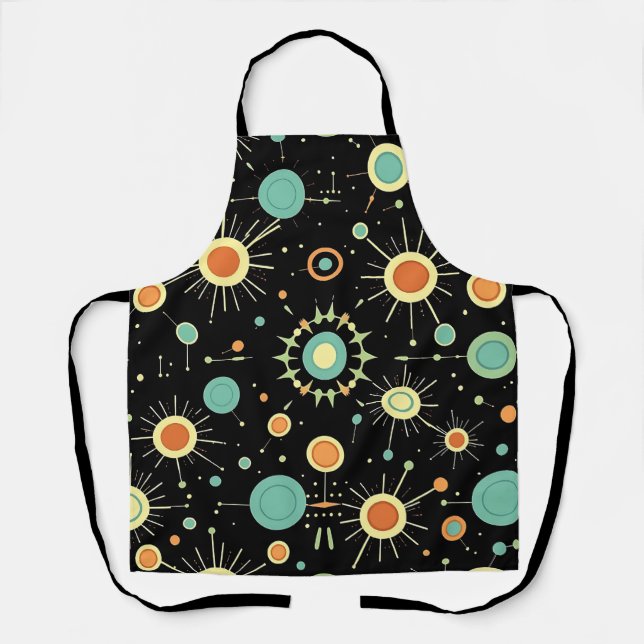 Retro Atomic Starburst Midcentury Pattern Apron (Front)