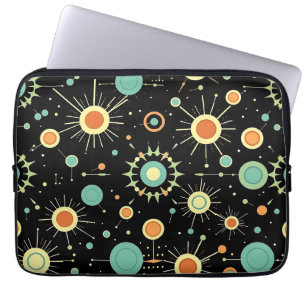 Retro Atomic Starburst Midcentury Pattern Laptop Sleeve