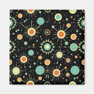 Retro Atomic Starburst Midcentury Pattern Magnet