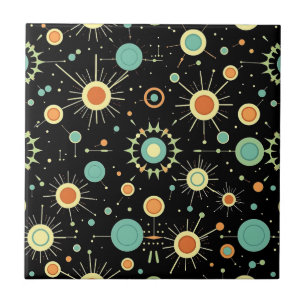 Retro Atomic Starburst Midcentury Pattern Tile