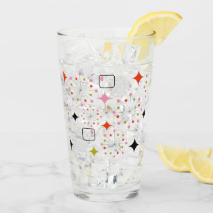 Retro Atomic Starburst Modern Mid Century Pattern Glass