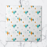 Retro Atomic Starburst Stars Pattern Tile<br><div class="desc">This abstract retro design combines mid-century starburst and modern shapes and reflects retro vintage vibes. Perfect for people who love the retro and vintage aesthetic.</div>