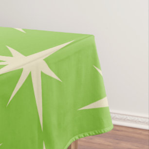 Retro Atomic stars pattern on lime green Tablecloth