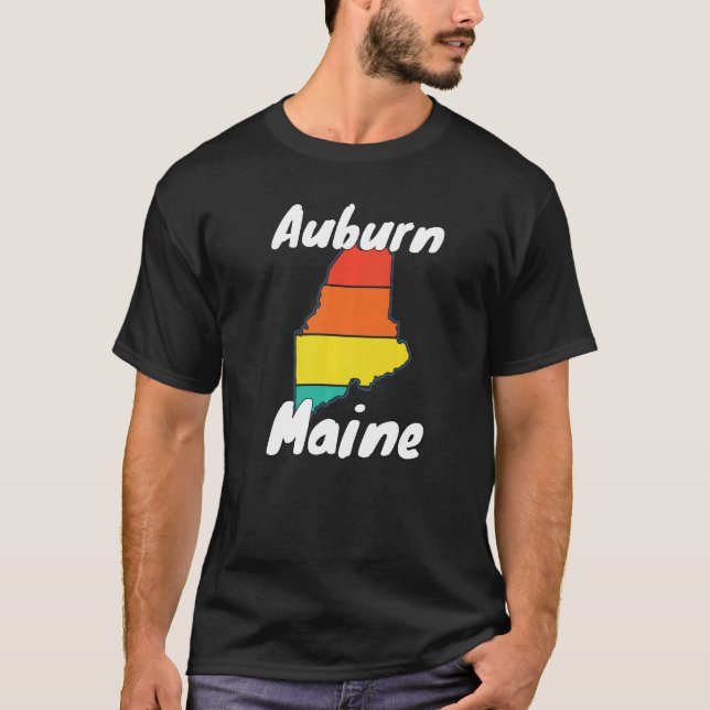 Retro Auburn ME Maine City Apparel Souvenir T-Shirt (Front)