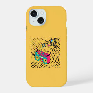 Retro audio boombox. iPhone 15 case