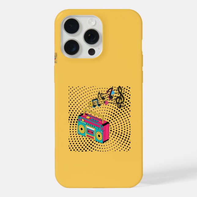 Retro audio boombox. iPhone case (Back)
