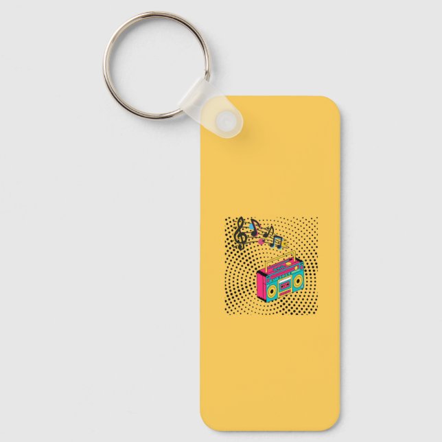 Retro audio boombox. key ring (Front)