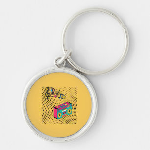 Retro audio boombox. key ring