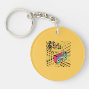 Retro audio boombox. key ring