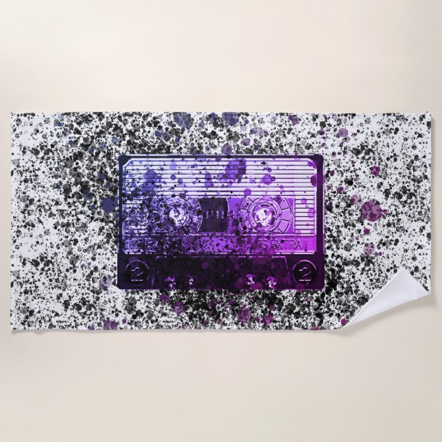 Retro Audio Cassette Beach Towel (Front)