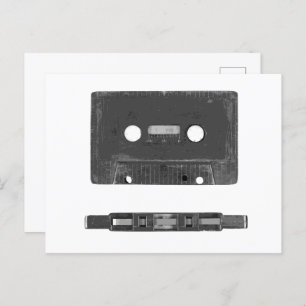 Retro audio cassette postcard