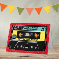 Retro Audio Cassette Tape Any Age Birthday