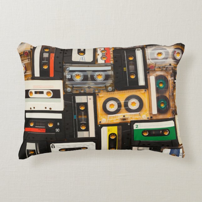 Retro audio cassette tape decorative cushion (Front)