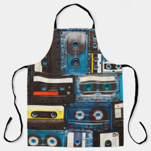 Retro audio cassette tapes apron