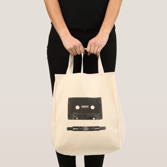 Retro audio cassette  tote bag (Front (Product))