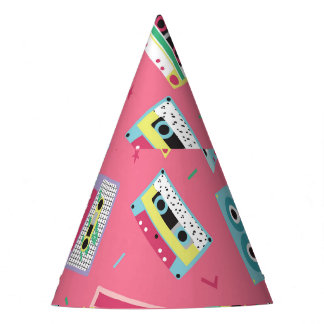 Retro Audio Tapes: 80s Style. Party Hat