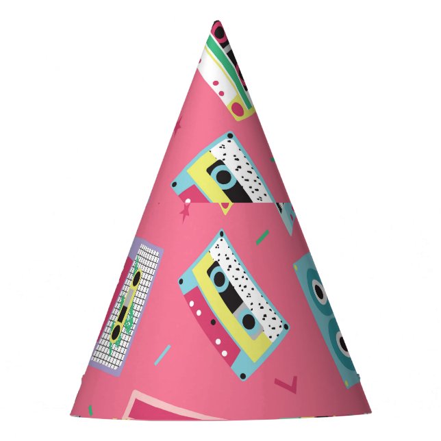 Retro Audio Tapes: 80s Style. Party Hat (Front)