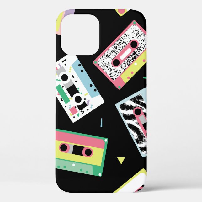 Retro audio tapes, 80s style pattern. Case-Mate iPhone case (Back)