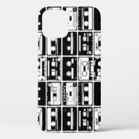 Retro audio tapes, old-fashioned pattern.