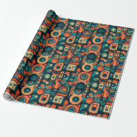 Retro Audiophile Abstract Wrapping Paper | Vintage