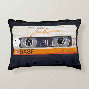 Retro Audiotape Cassette 80s personalised Accent P Decorative Cushion