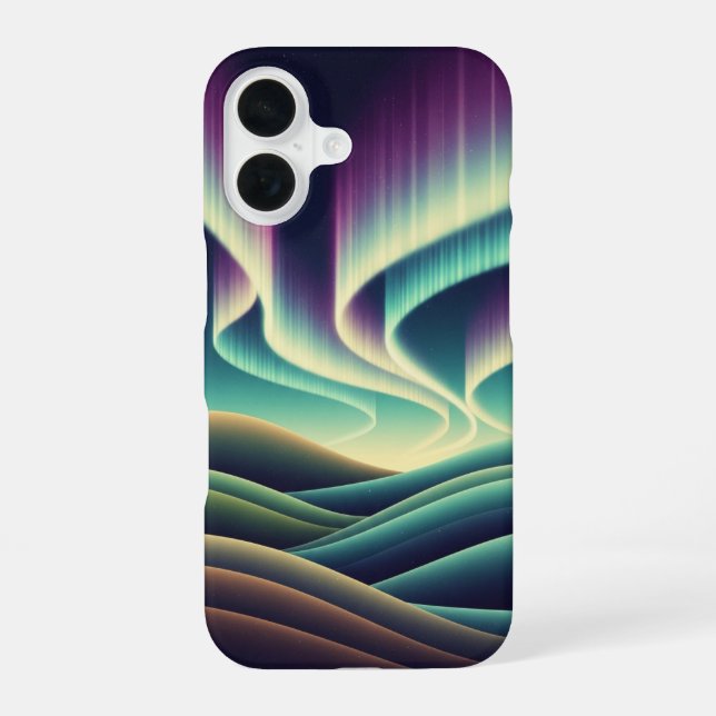 Retro Aurora Hills iPhone 16 Case (Back)