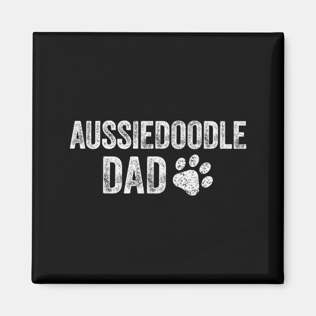 Retro Aussiedoodle Dad Papa Father's Day Aussie Do Magnet (Front)
