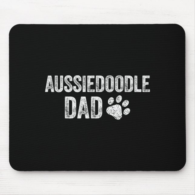 Retro Aussiedoodle Dad Papa Father's Day Aussie Do Mouse Pad (Front)