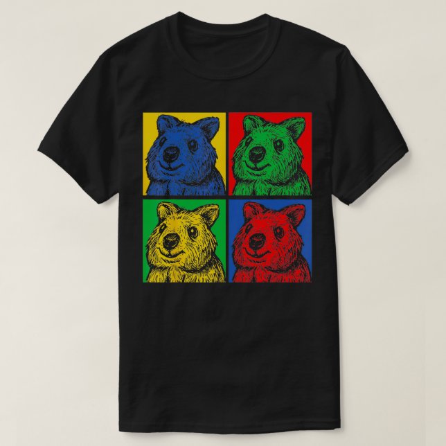 Retro Australia Animal Gift Idea Art Quokka  T-Shirt (Design Front)