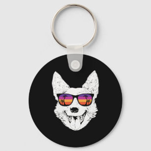 Retro Australian Cattle Dog Sunglasses  Key Ring