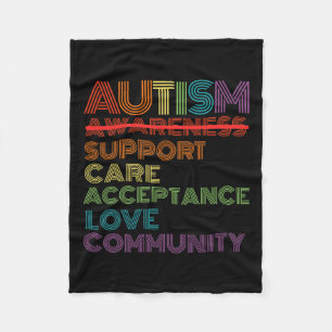 Retro Autism Awareness Teacher School For Women Me Fleece Blanket